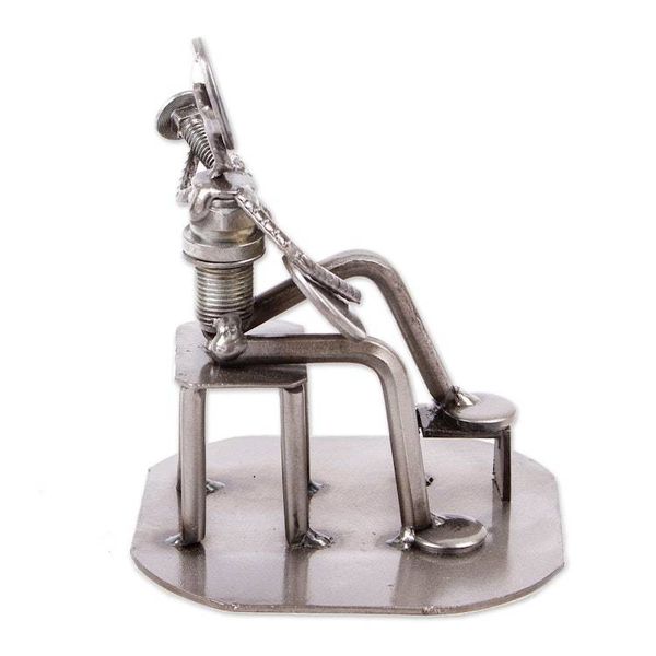 Alternate image for Rustic Auto Part Eco-Friendly Sculpture of a Guitarist Rustic Guitar Serenade