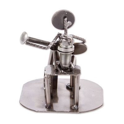 Alternate image for Rustic Auto Part Eco-Friendly Sculpture of a Guitarist Rustic Guitar Serenade