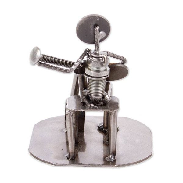 Alternate image for Rustic Auto Part Eco-Friendly Sculpture of a Guitarist Rustic Guitar Serenade