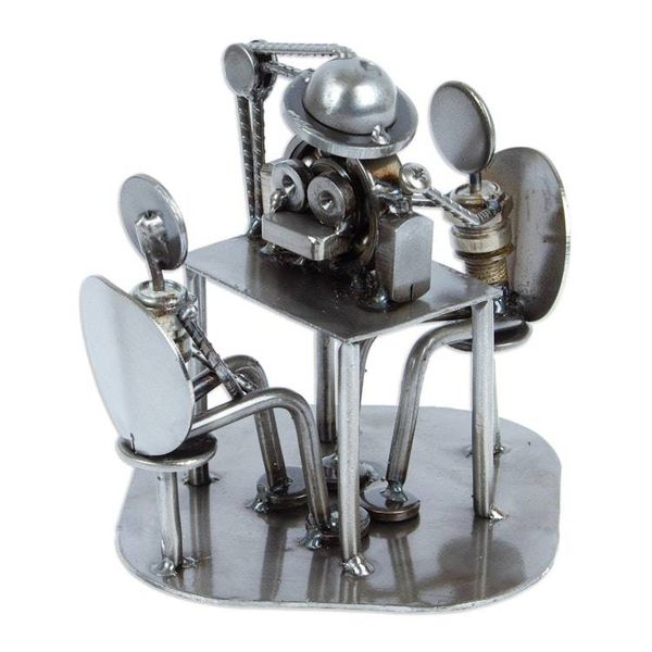 Alternate image for Artisan Crafted Recycled Metal Rustic Optometrist Sculpture Rustic Eye Exam