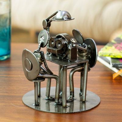 Alternate image for Artisan Crafted Recycled Metal Rustic Optometrist Sculpture Rustic Eye Exam