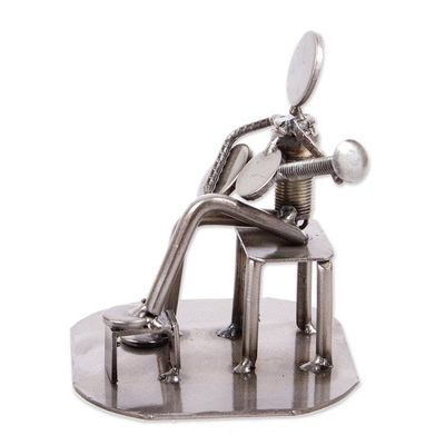 Alternate image for Rustic Auto Part Eco-Friendly Sculpture of a Guitarist Rustic Guitar Serenade