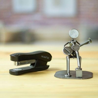 Alternate image for Rustic Auto Part Eco-Friendly Sculpture of a Guitarist Rustic Guitar Serenade