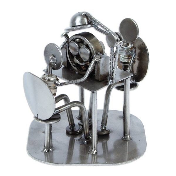 Alternate image for Artisan Crafted Recycled Metal Rustic Optometrist Sculpture Rustic Eye Exam