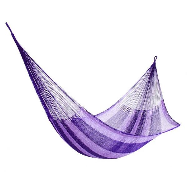 Alternate image for Hand Woven Nylon Purple Hammock Single from Mexico Lilac Blossom