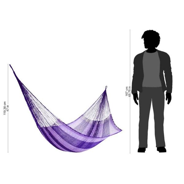 Alternate image for Hand Woven Nylon Purple Hammock Single from Mexico Lilac Blossom