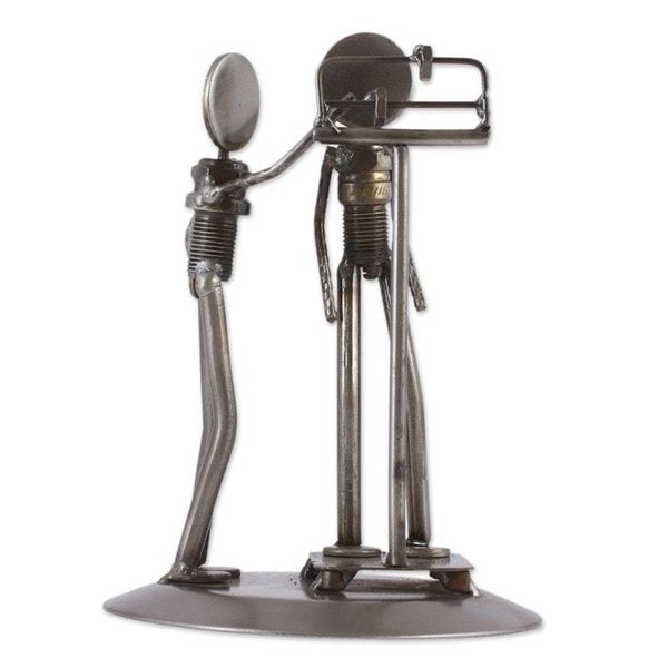Alternate image for Rustic Recycled Auto Part Sculpture of a Nutritionist Rustic Nutritionist