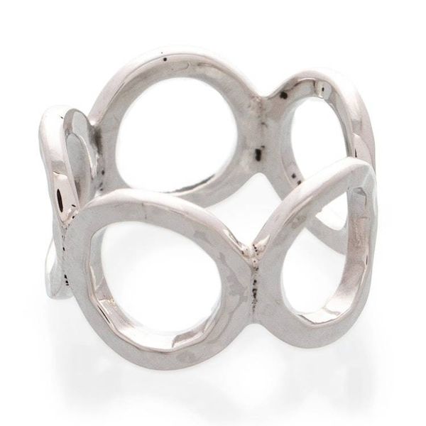 Alternate image for Modern High-Polished 950 Silver Band Ring Crafted in Mexico Circle of Futurism