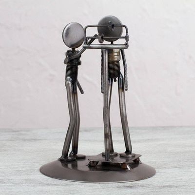 Alternate image for Rustic Recycled Auto Part Sculpture of a Nutritionist Rustic Nutritionist