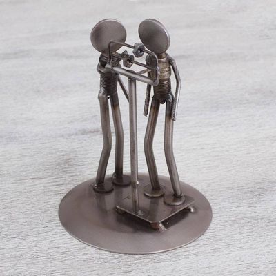 Alternate image for Rustic Recycled Auto Part Sculpture of a Nutritionist Rustic Nutritionist