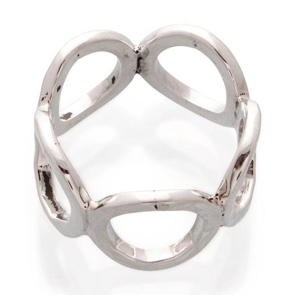 Alternate image for Modern High-Polished 950 Silver Band Ring Crafted in Mexico Circle of Futurism