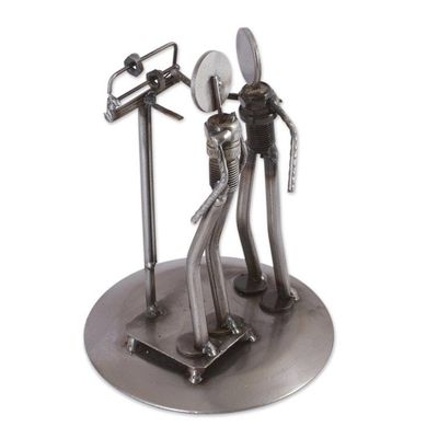 Alternate image for Rustic Recycled Auto Part Sculpture of a Nutritionist Rustic Nutritionist