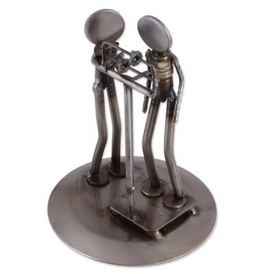 Alternate image for Rustic Recycled Auto Part Sculpture of a Nutritionist Rustic Nutritionist