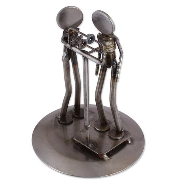 Alternate image for Rustic Recycled Auto Part Sculpture of a Nutritionist Rustic Nutritionist