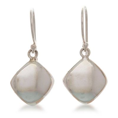 Alternate image for Modern Diamond-Shaped Silver Dangle Earrings from Mexico Avant-Garde Charmer