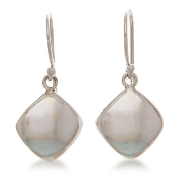 Alternate image for Modern Diamond-Shaped Silver Dangle Earrings from Mexico Avant-Garde Charmer