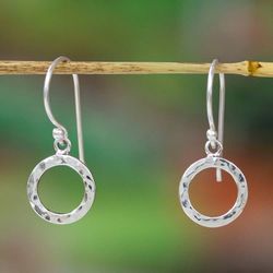 Image for Minimalist High-Polished Silver Dangle Earrings from Mexico Crowns of Tomorrow
