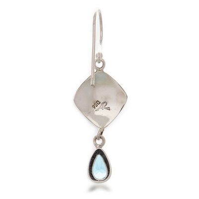 Alternate image for High-Polished Silver and Drop-Shaped Topaz Dangle Earrings Avant-Garde Love