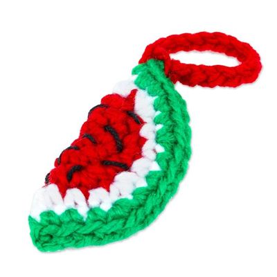 Alternate image for Watermelon Crocheted Charm for Handbags Handmade in Mexico Cute Watermelon
