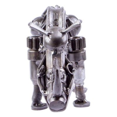 Alternate image for Recycled Auto Part Small Baby Rhino Sculpture from Mexico Rustic Baby Rhino