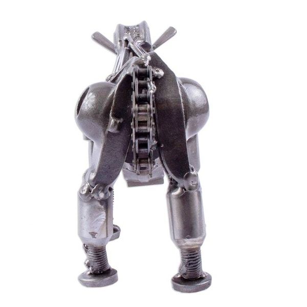 Alternate image for Recycled Auto Part Small Baby Rhino Sculpture from Mexico Rustic Baby Rhino