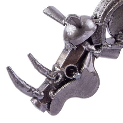 Alternate image for Recycled Auto Part Small Baby Rhino Sculpture from Mexico Rustic Baby Rhino