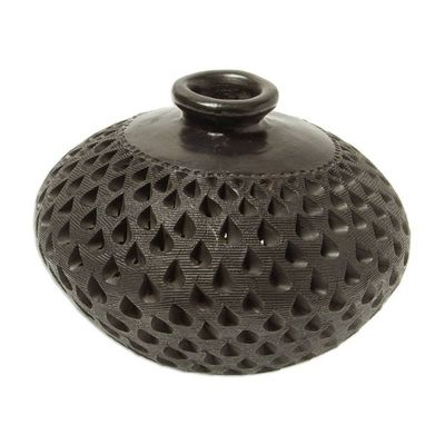 Alternate image for Handmade Black Clay Decorative Vase Bartolo Black
