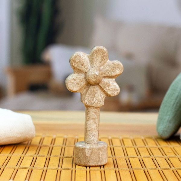 Alternate image for Spring-Themed Floral Handmade Earthy-Toned Marble Sculpture Ode to Spring