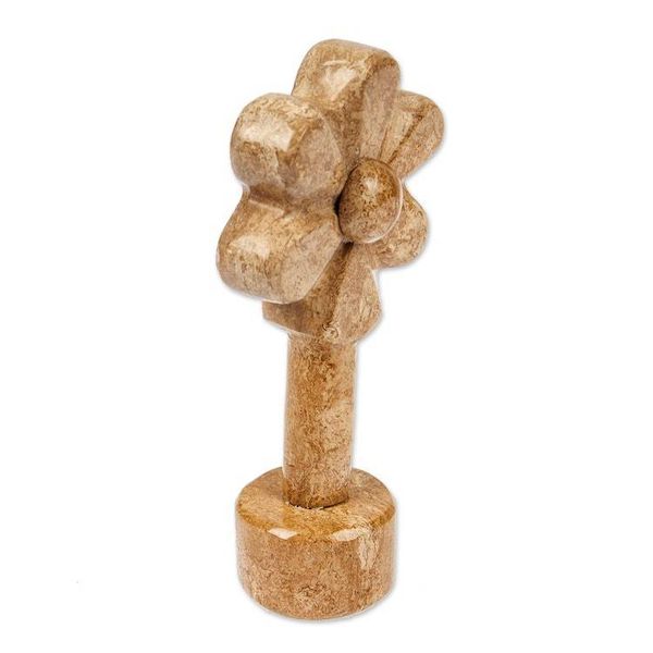 Alternate image for Spring-Themed Floral Handmade Earthy-Toned Marble Sculpture Ode to Spring