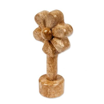 Alternate image for Spring-Themed Floral Handmade Earthy-Toned Marble Sculpture Ode to Spring