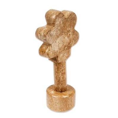 Alternate image for Spring-Themed Floral Handmade Earthy-Toned Marble Sculpture Ode to Spring