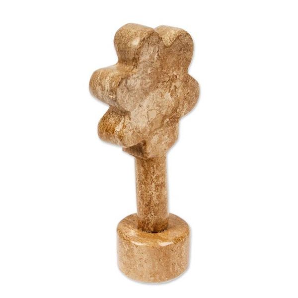 Alternate image for Spring-Themed Floral Handmade Earthy-Toned Marble Sculpture Ode to Spring