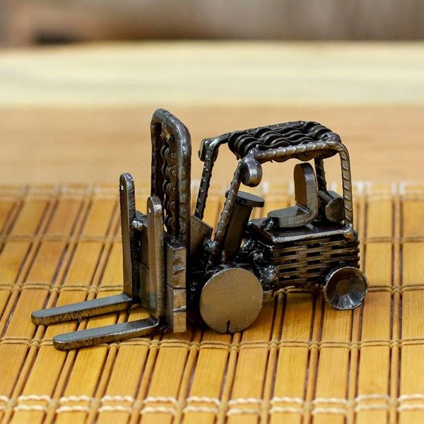 Alternate image for Eco-Friendly Recycled Metal Forklift Figurine from Mexico Charming Forklift