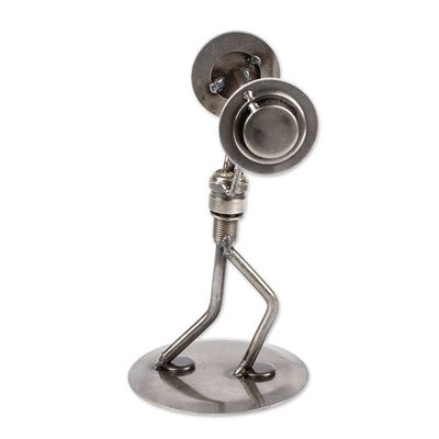 Alternate image for Weightlifter Recycled Metal Sculpture Strength