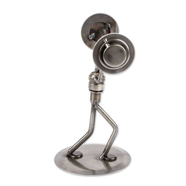 Alternate image for Weightlifter Recycled Metal Sculpture Strength