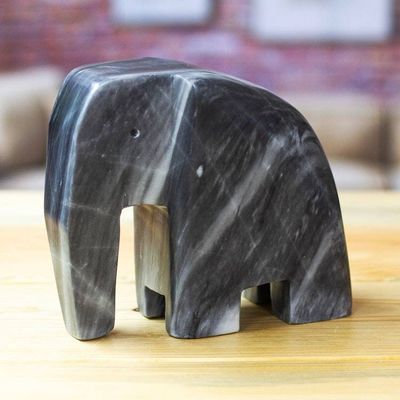 Primary image for Gray Marble Abstract Elephant Sculpture Jalisco Mexico Tapatio Elephant