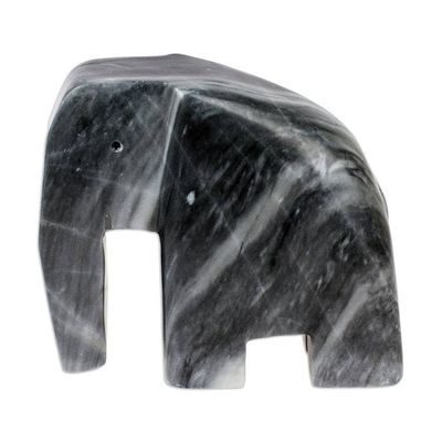Alternate image for Gray Marble Abstract Elephant Sculpture Jalisco Mexico Tapatio Elephant