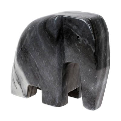 Alternate image for Gray Marble Abstract Elephant Sculpture Jalisco Mexico Tapatio Elephant