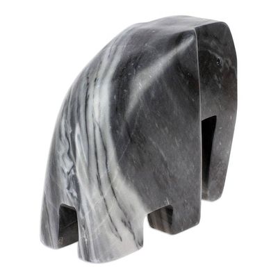 Alternate image for Gray Marble Abstract Elephant Sculpture Jalisco Mexico Tapatio Elephant