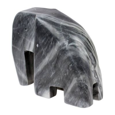 Alternate image for Gray Marble Abstract Elephant Sculpture Jalisco Mexico Tapatio Elephant