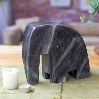 Alternate image for Gray Marble Abstract Elephant Sculpture Jalisco Mexico Tapatio Elephant