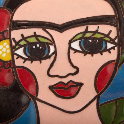 Alternate image for Frida-Themed Ceramic Wall Art Crafted in Mexico Elegant Frida