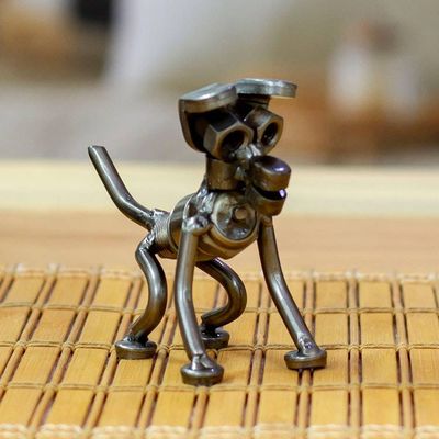 Primary image for Modern Whimsical Eco-Friendly Recycled Metal Dog Figurine Rustic Dog