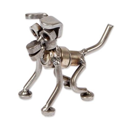 Alternate image for Modern Whimsical Eco-Friendly Recycled Metal Dog Figurine Rustic Dog