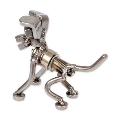 Alternate image for Modern Whimsical Eco-Friendly Recycled Metal Dog Figurine Rustic Dog
