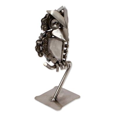 Alternate image for Eco-Friendly Recycled Metal Sculpture of a Perching Owl Perching Owl