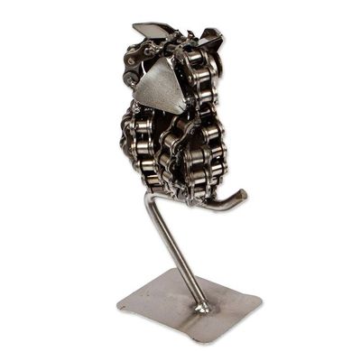Alternate image for Eco-Friendly Recycled Metal Sculpture of a Perching Owl Perching Owl