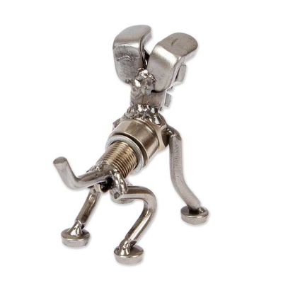 Alternate image for Modern Whimsical Eco-Friendly Recycled Metal Dog Figurine Rustic Dog