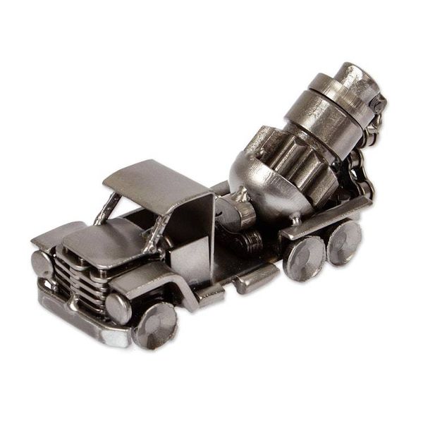 Alternate image for Recycled Metal Figurine with Concrete Mixer Truck Theme Mixing Magic
