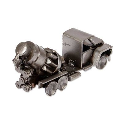 Alternate image for Recycled Metal Figurine with Concrete Mixer Truck Theme Mixing Magic